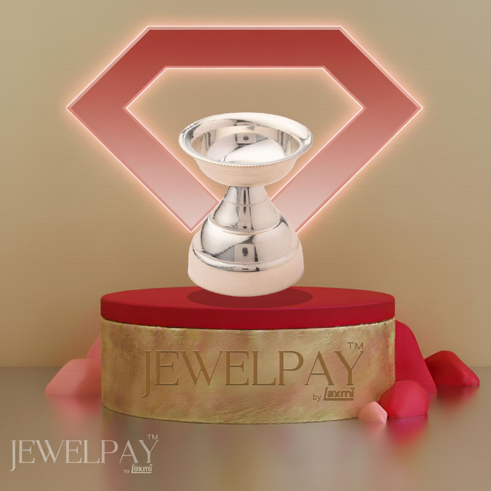 Silver Akhand Diya Article - 100 GM 